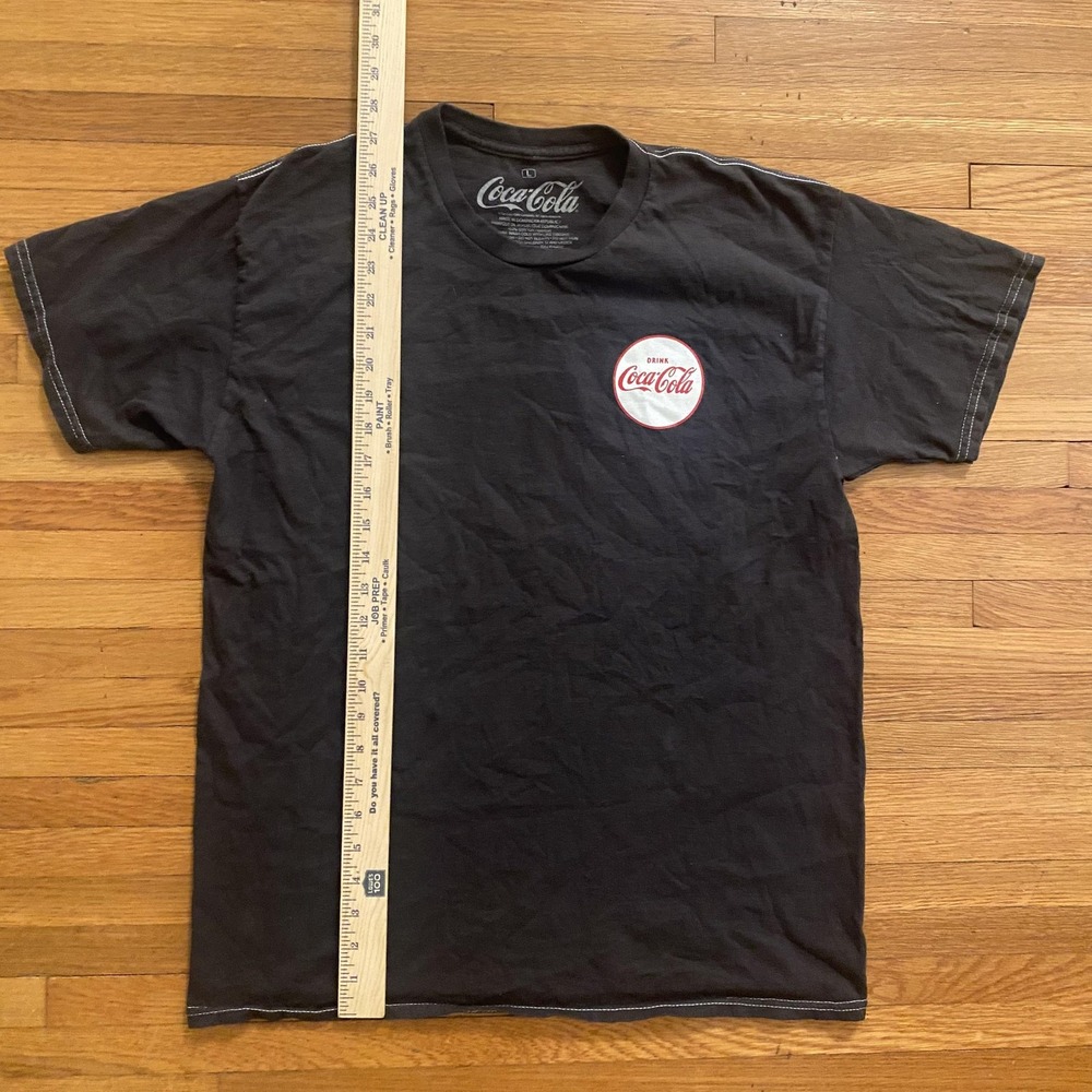 Coca-Cola Shirt Mens Large Black Cowboy Graphic Advertising Short Sleeve Tee - Picture 5 of 7